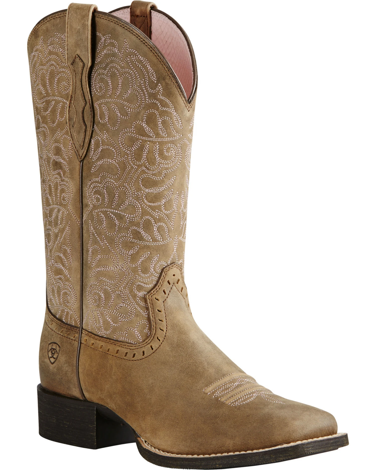Ariat Women's Rich Brown Round Up Remuda Western Boots - Square Toe 4 Ariat Women's Rich Brown Round Up Remuda Western Boots - Square Toe - Image 2