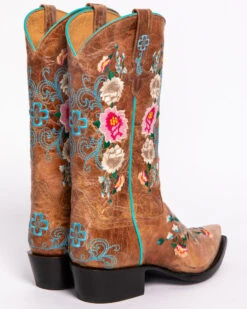 Macie Bean Women's Rose Garden Western Boots - Snip Toe -Deals ROPER Store 0458L9 D2 BK