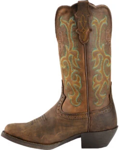 Justin Women's 12" Square Toe Stampede Western Boots -Deals ROPER Store 045E79 PH LT