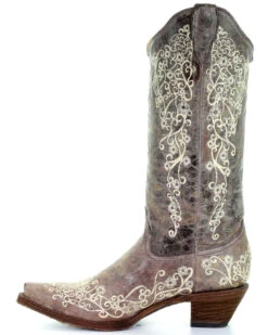 Corral Women's Crater With Bone Embroidery Western Boots - Snip Toe 11 Corral Women's Crater With Bone Embroidery Western Boots - Snip Toe -Deals ROPER Store 045S76 41 LT