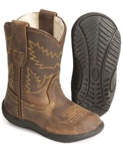 Old West Toddler Boys' Crazy Horse Boots - Round Toe 5 Old West Toddler Boys' Crazy Horse Boots - Round Toe -Deals ROPER Store 053334 K8 D1