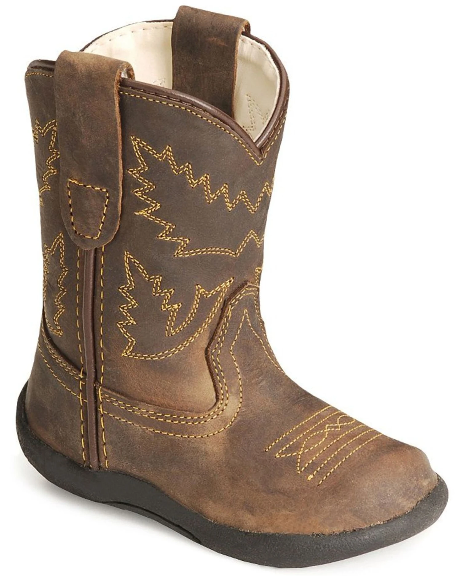 Old West Toddler Boys' Crazy Horse Boots - Round Toe 3 Old West Toddler Boys' Crazy Horse Boots - Round Toe