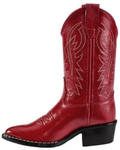 Old West Girls' Red Leather Western Boots - Pointed Toe 11 Old West Girls' Red Leather Western Boots - Pointed Toe -Deals ROPER Store 053C67 70 LT