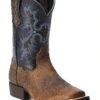 Ariat Boys' Tombstone Western Boots - Broad Square Toe -Deals ROPER Store 053D31 B8 P1
