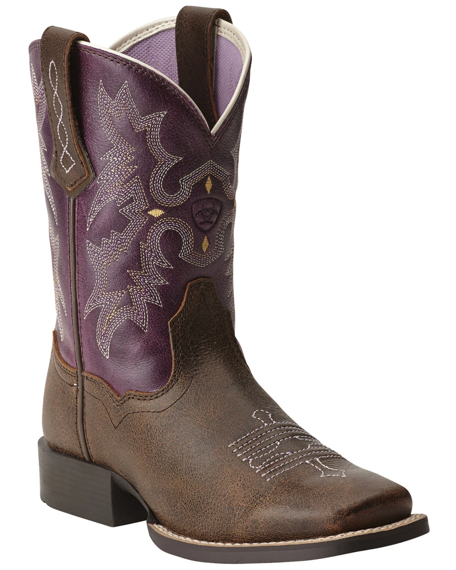 Ariat Girls' Tombstone Western Boots - Broad Square Toe 3 Ariat Girls' Tombstone Western Boots - Broad Square Toe