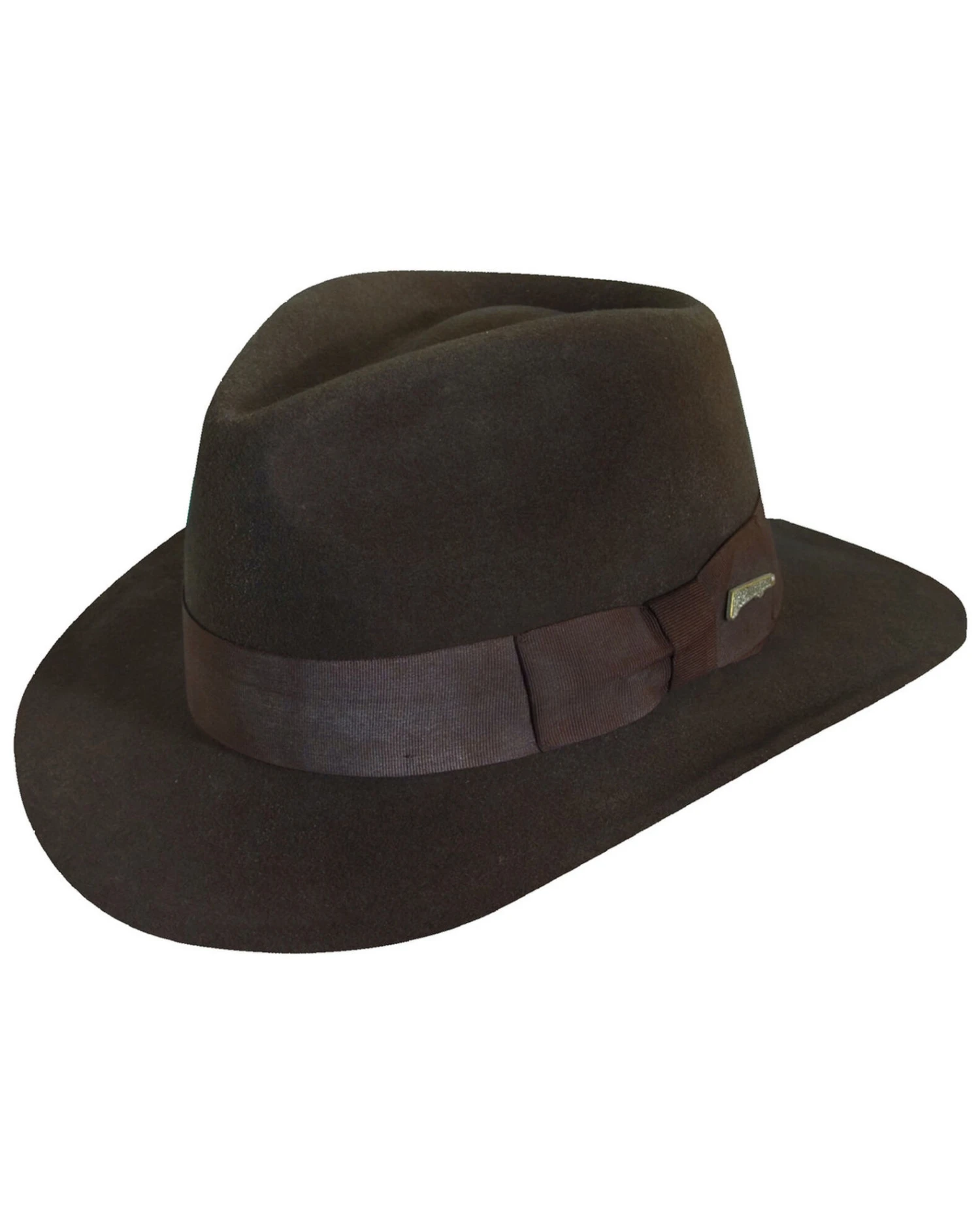 Indiana Jones Men's Brown Wool Felt Fedora Hat 3 Indiana Jones Men's Brown Wool Felt Fedora Hat