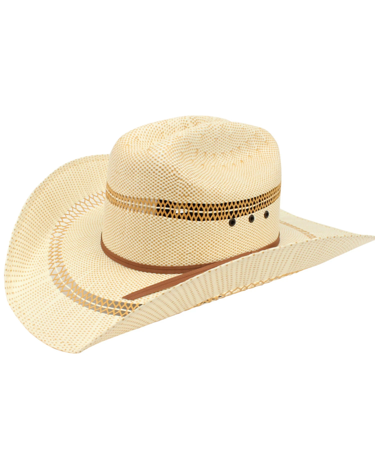 Ariat Men's Double S Eyelet Bangora Straw Cowboy Hat 3 Ariat Men's Double S Eyelet Bangora Straw Cowboy Hat