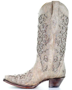 Corral Women's White Glitter Inlay Western Boots 11 Corral Women's White Glitter Inlay Western Boots -Deals ROPER Store 2000213128 100 LT