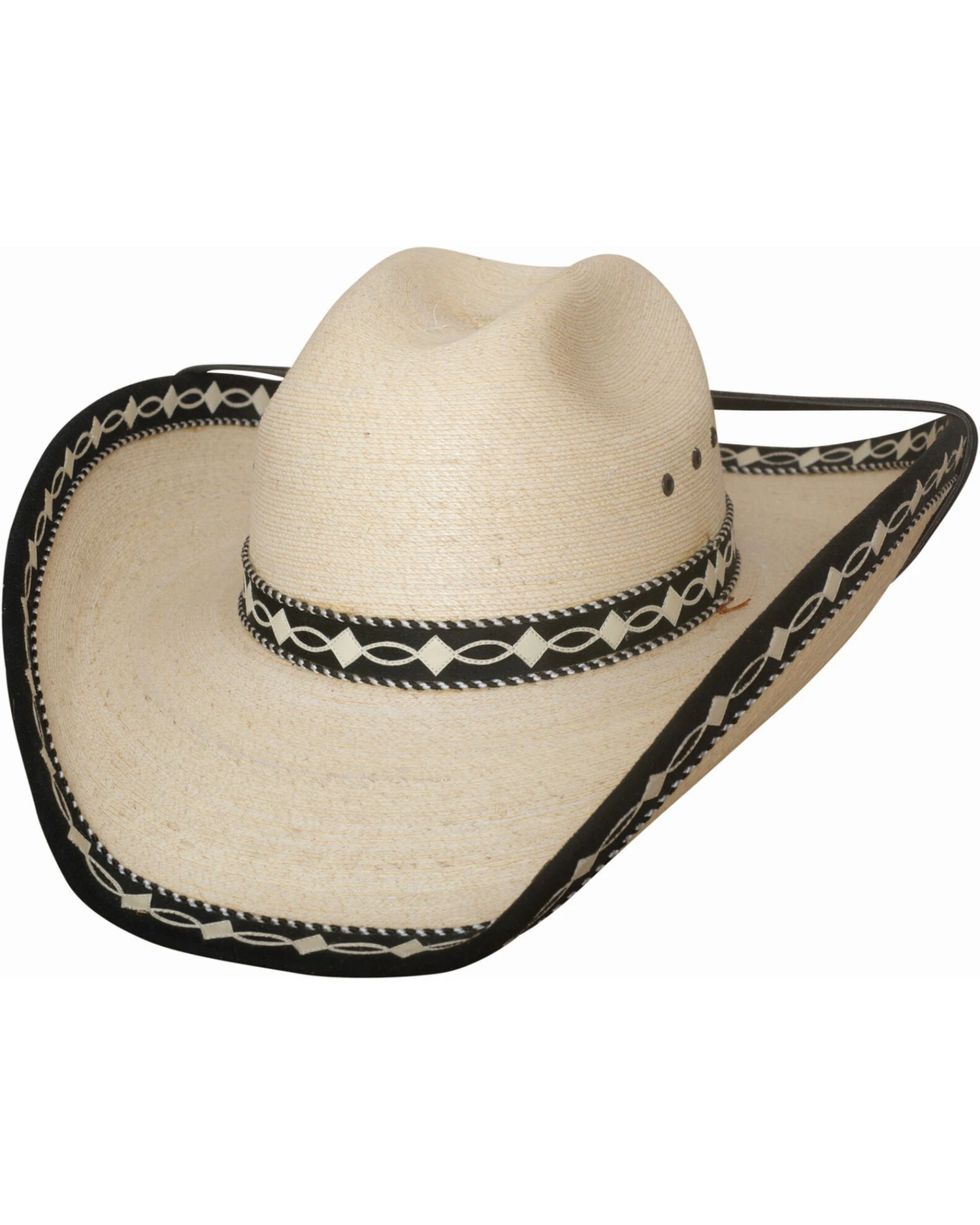 Bullhide Men's Custom Made Palm Leaf Straw Cowboy Hat 3 Bullhide Men's Custom Made Palm Leaf Straw Cowboy Hat