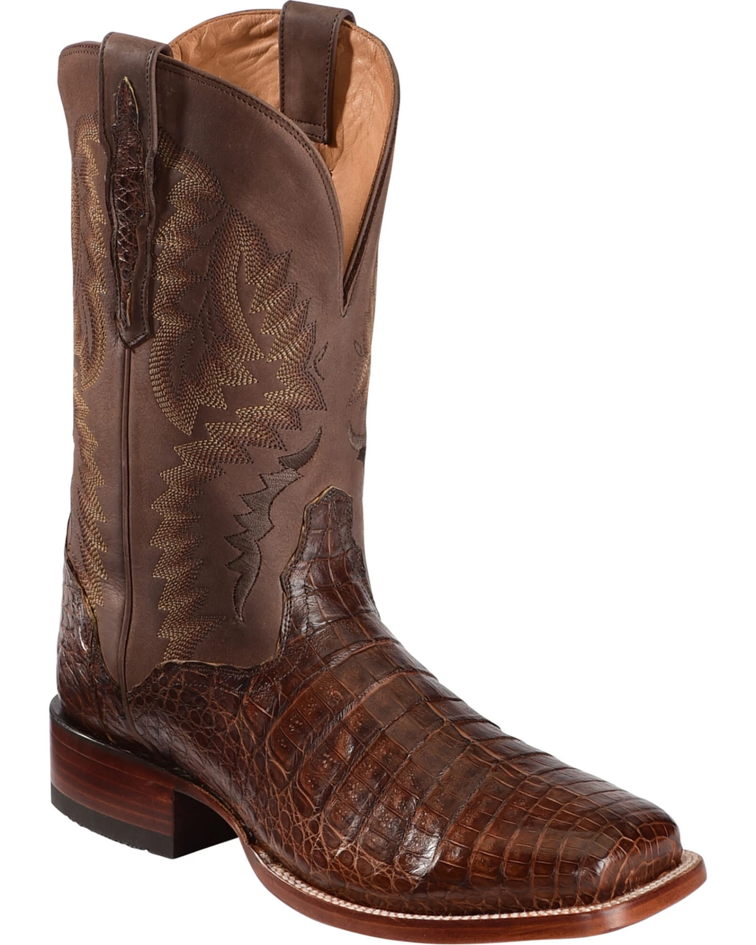El Dorado Men's Handmade Caiman Belly Stockman Boots - Broad Square Toe 3 El Dorado Men's Handmade Caiman Belly Stockman Boots - Broad Square Toe