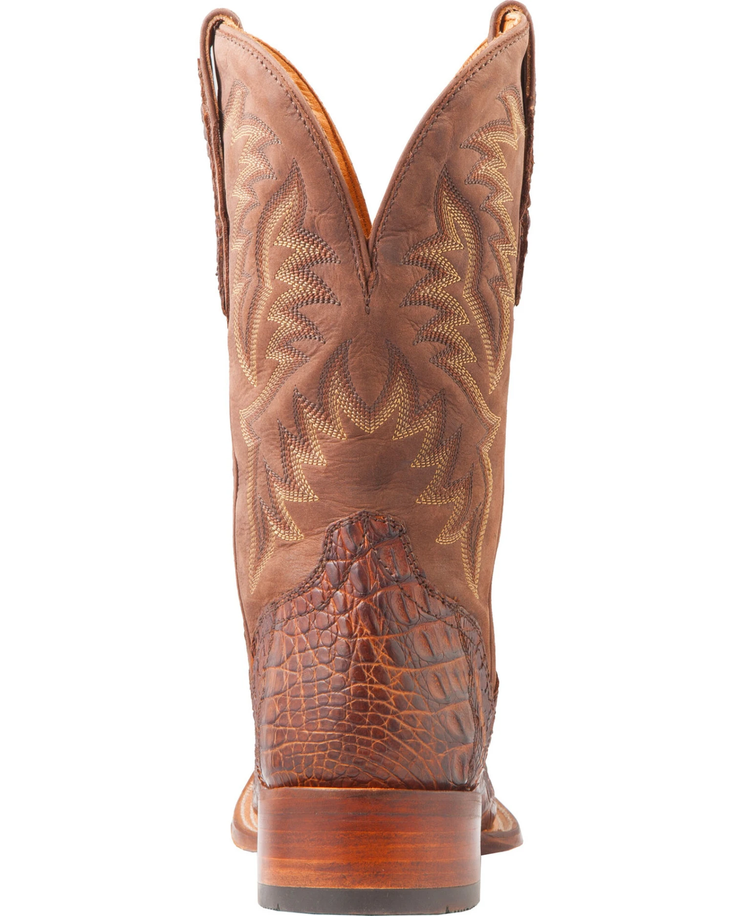 El Dorado Men's Handmade Caiman Back Brass Stockman Boots - Broad Square Toe 15 El Dorado Men's Handmade Caiman Back Brass Stockman Boots - Broad Square Toe - Image 13