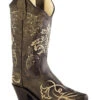 Old West Girls' Tooled Embroidery Western Boots - Snip Toe -Deals ROPER Store 2000227829 022 P1