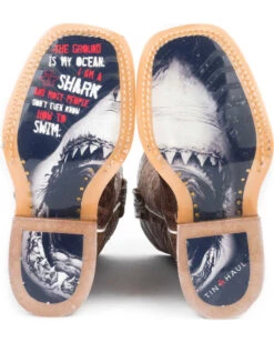 Tin Haul Boys' Tan And Red 8" Leather Western Boots - Square Toe 7 Tin Haul Boys' Tan And Red 8" Leather Western Boots - Square Toe -Deals ROPER Store 2000228353 280 D2