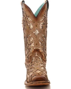 Corral Women's Orix Glitter Inlay & Studded Western Boots - Square Toe -Deals ROPER Store 2000229513 200 FT