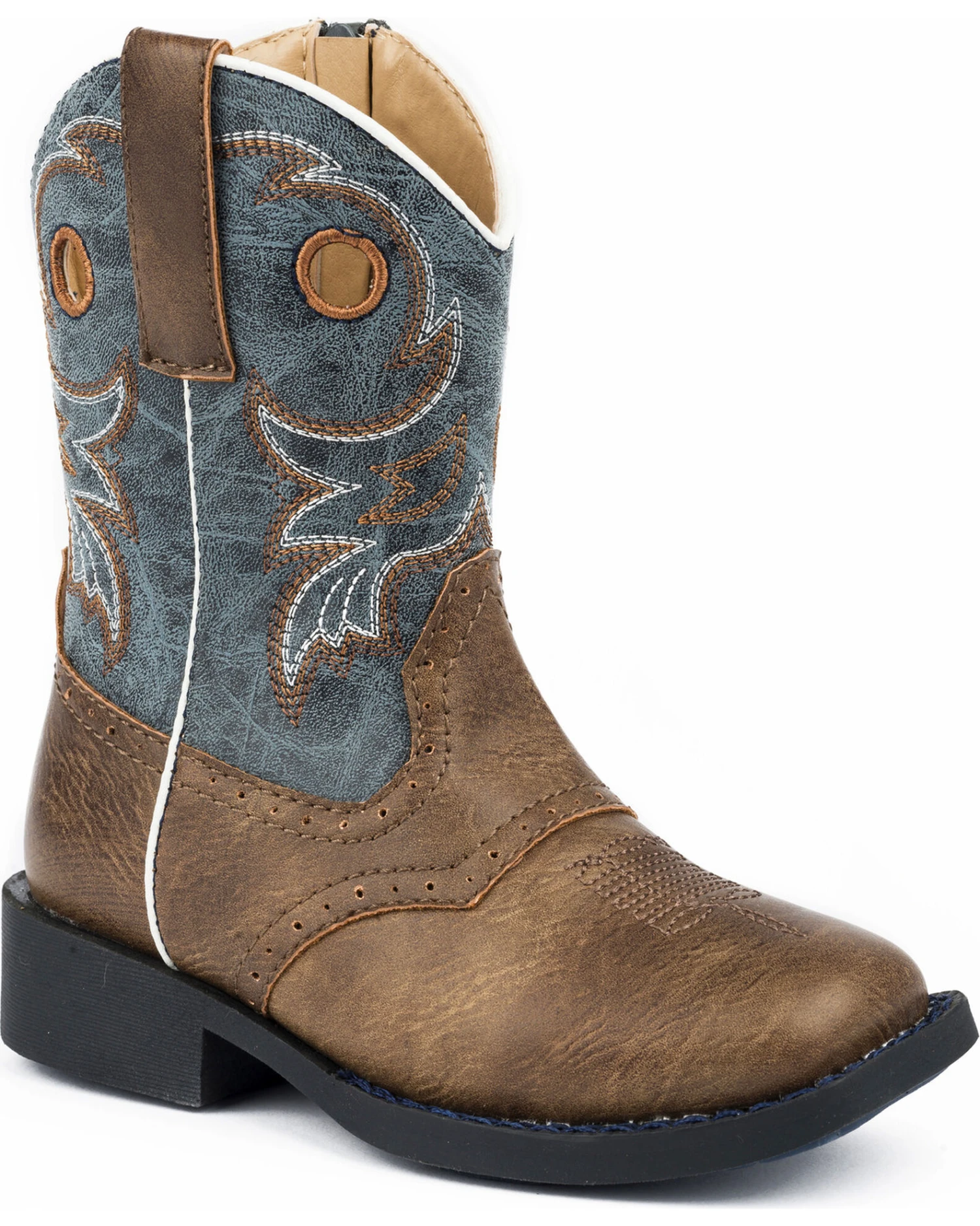Roper Toddler Boys' Daniel Distressed Saddle Vamp Western Boots - Square Toe 3 Roper Toddler Boys' Daniel Distressed Saddle Vamp Western Boots - Square Toe