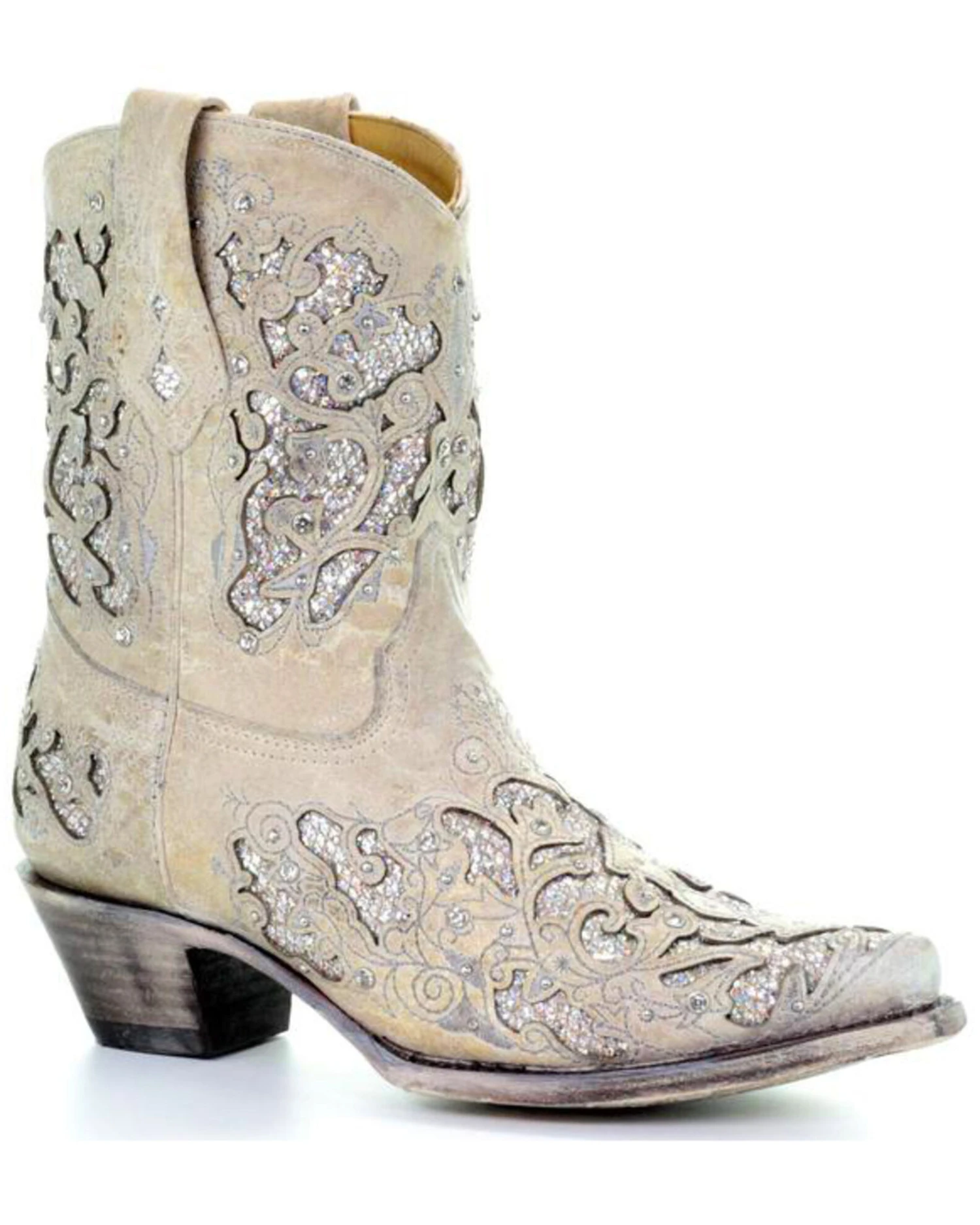 Corral Women's Metallic Glitter Inlay & Crystal Boots - Snip Toe 3 Corral Women's Metallic Glitter Inlay & Crystal Boots - Snip Toe
