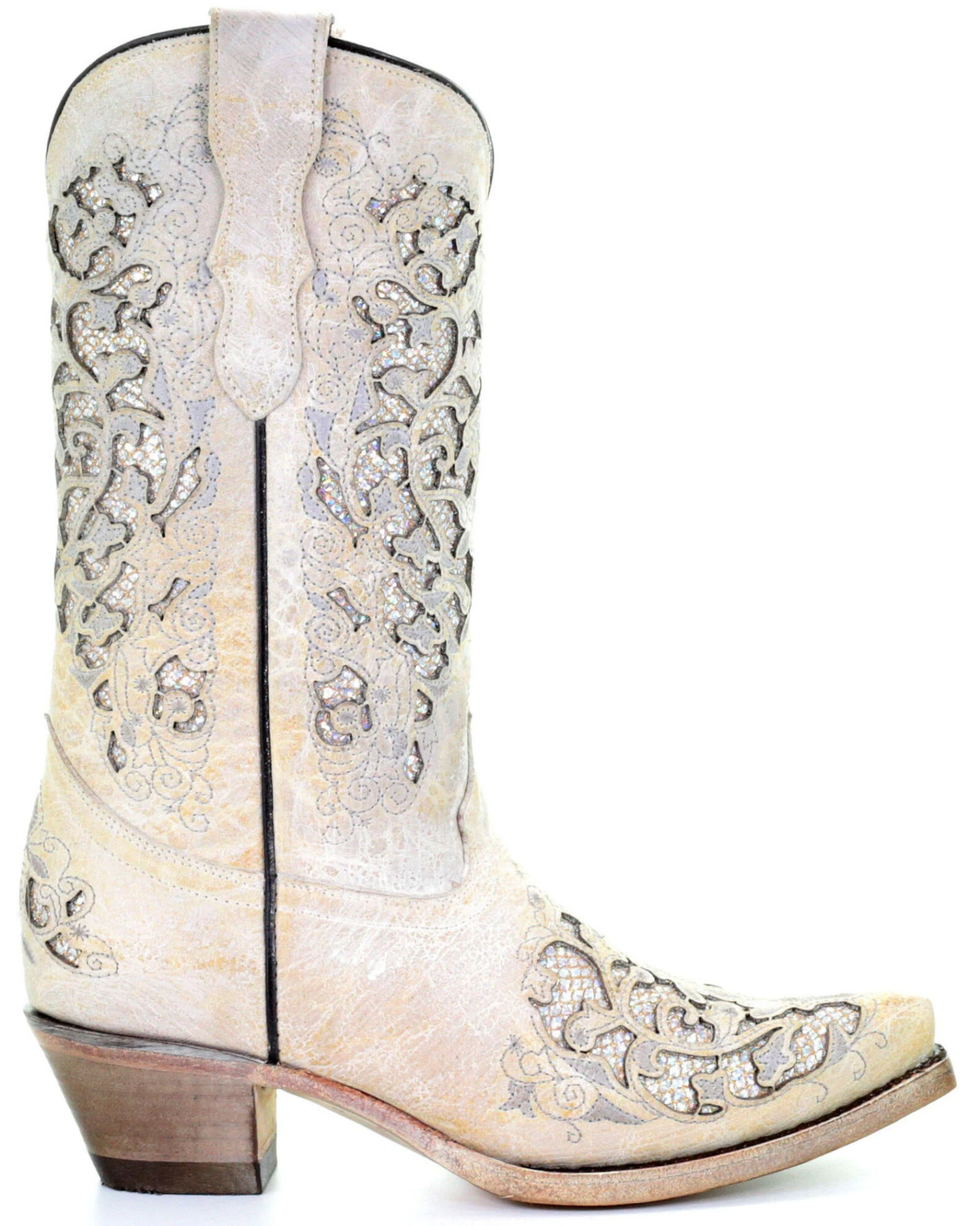 Corral Girls' Glitter Inlay Boots - Snip Toe 4 Corral Girls' Glitter Inlay Boots - Snip Toe - Image 2