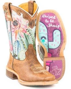 Tin Haul Girls' Cactilicious Embroidered Western Boots - Square Toe -Deals ROPER Store 2000279896 200 P3