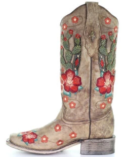 Corral Women's Cactus Floral Embroidery Overlay Western Boots - Square Toe 9 Corral Women's Cactus Floral Embroidery Overlay Western Boots - Square Toe -Deals ROPER Store 2000282865 251 P3