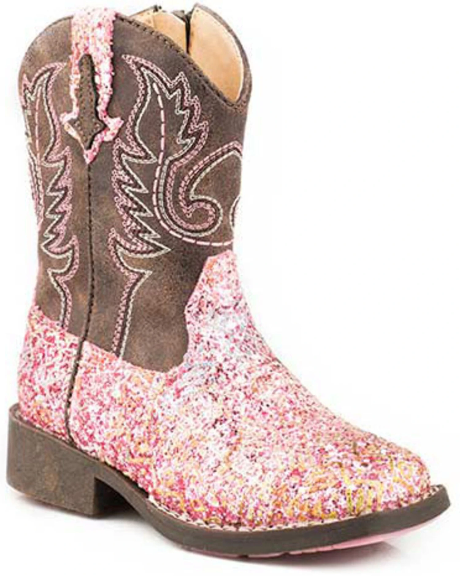 Roper Girls' Toddler Glitter Southwest Western Boots - Square Toe 3 Roper Girls' Toddler Glitter Southwest Western Boots - Square Toe