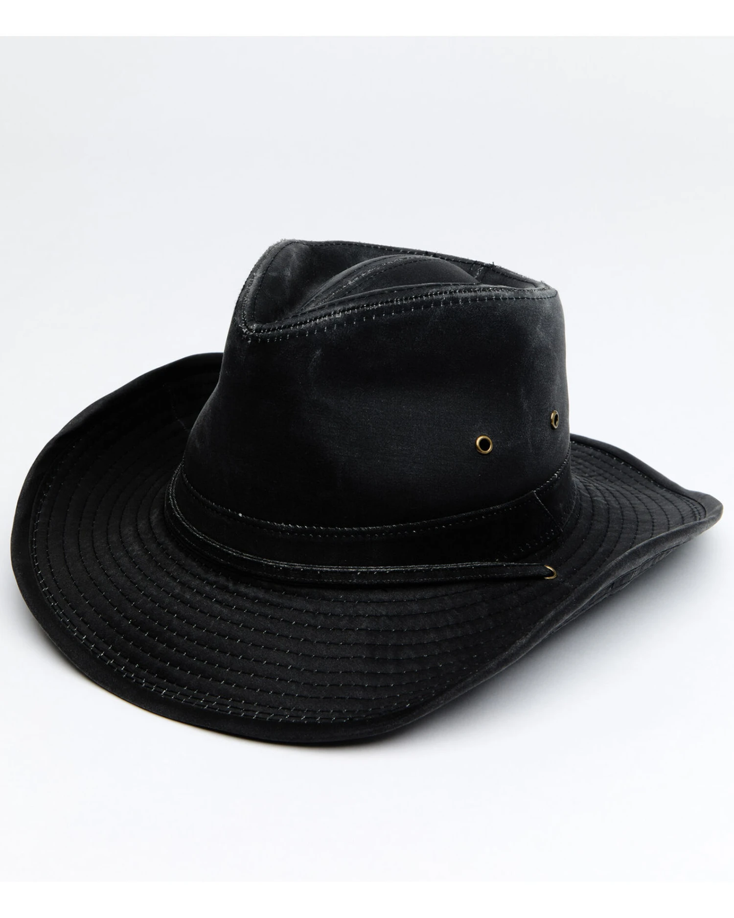 Hawx Men's Black Outback Weathered Cotton Sun Work Hat 3 Hawx Men's Black Outback Weathered Cotton Sun Work Hat