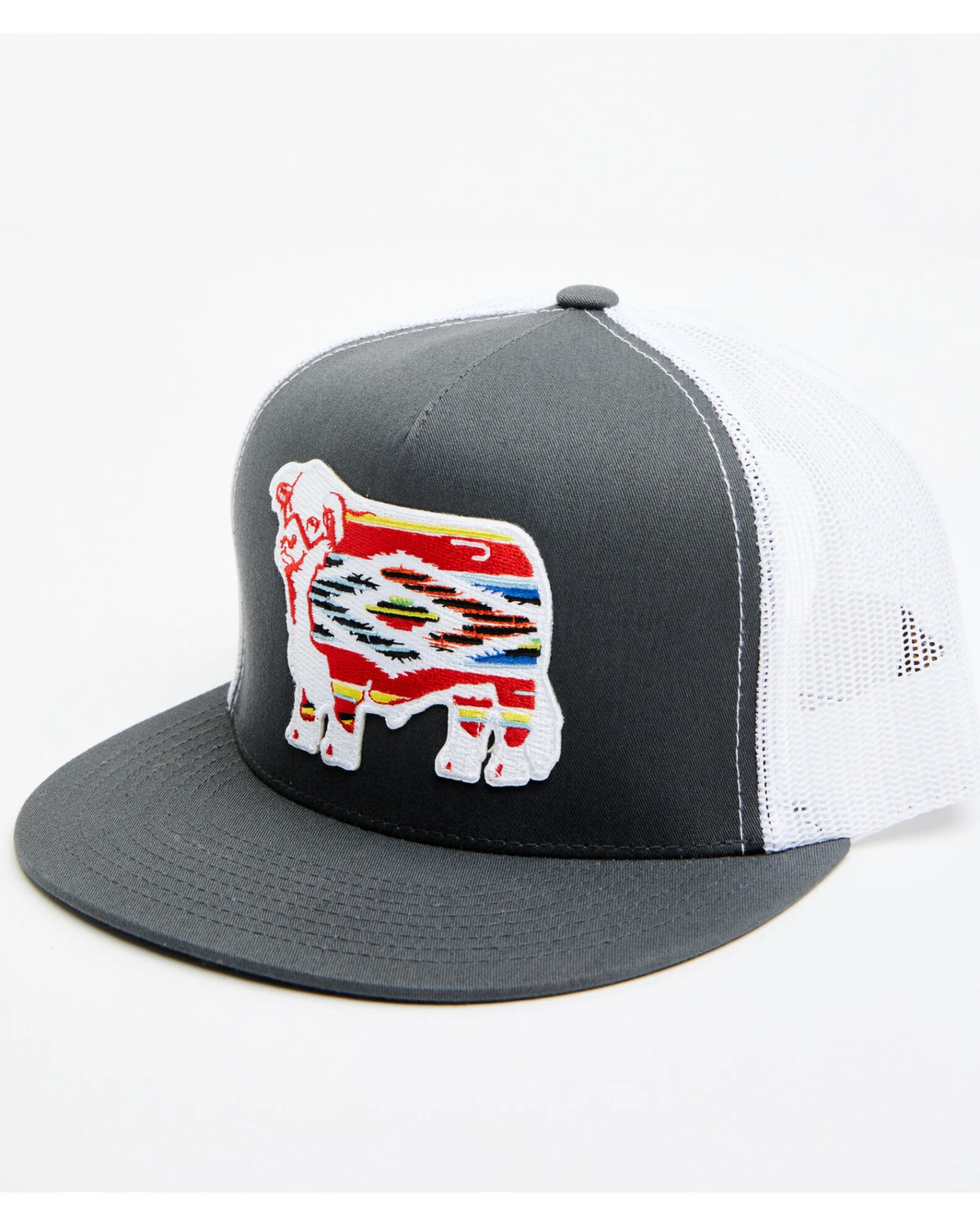Lazy J Ranch Men's Serape Cow Patch Mesh-Back Ball Cap 3 Lazy J Ranch Men's Serape Cow Patch Mesh-Back Ball Cap