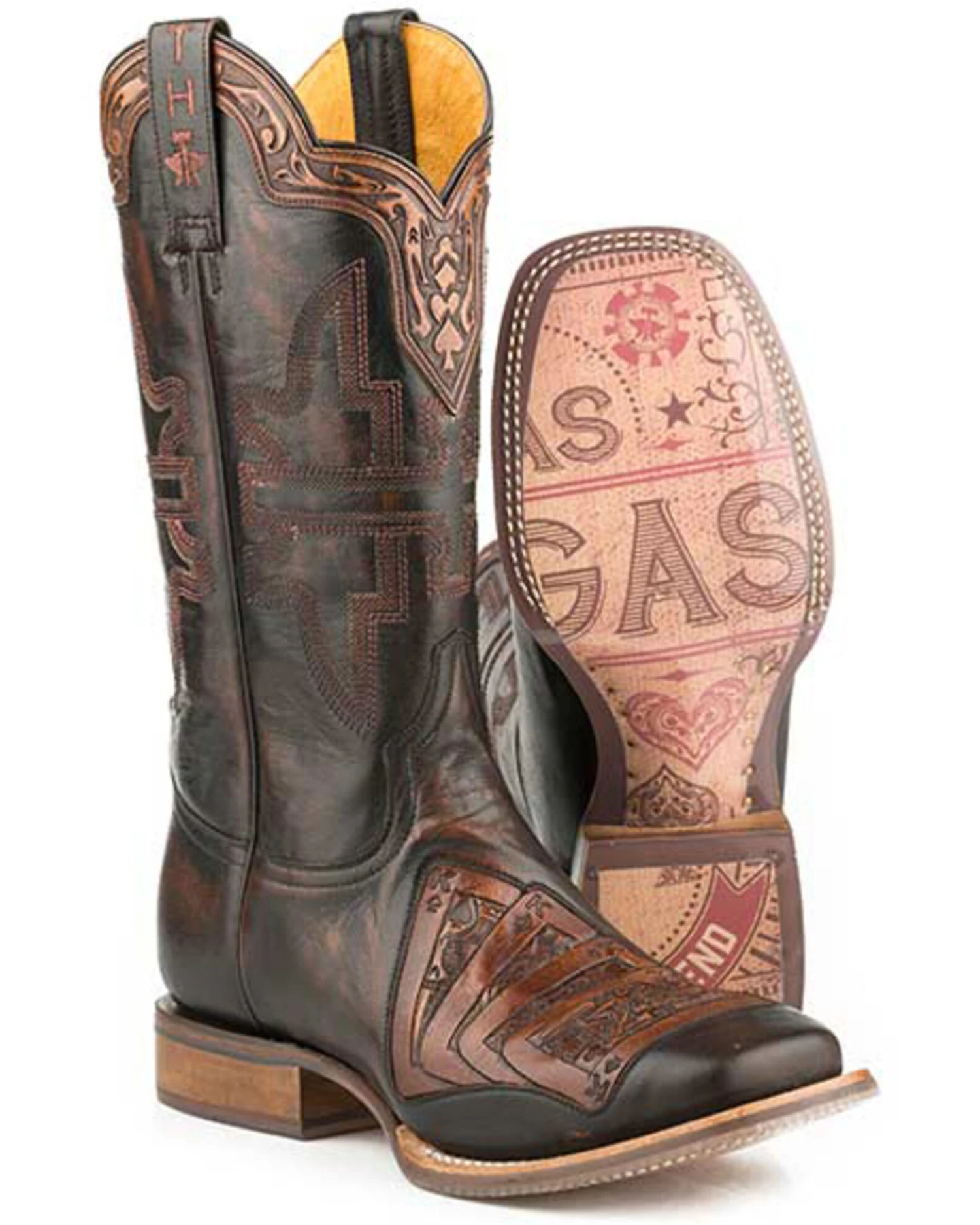 Tin Haul Men's Kings Gambling Legend Western Boots - Broad Square Toe 3 Tin Haul Men's Kings Gambling Legend Western Boots - Broad Square Toe