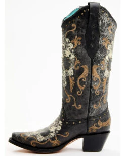 Corral Women's Floral Skull Embroidery & Studs Western Boots - Snip Toe 11 Corral Women's Floral Skull Embroidery & Studs Western Boots - Snip Toe -Deals ROPER Store 2000340854 001 P3