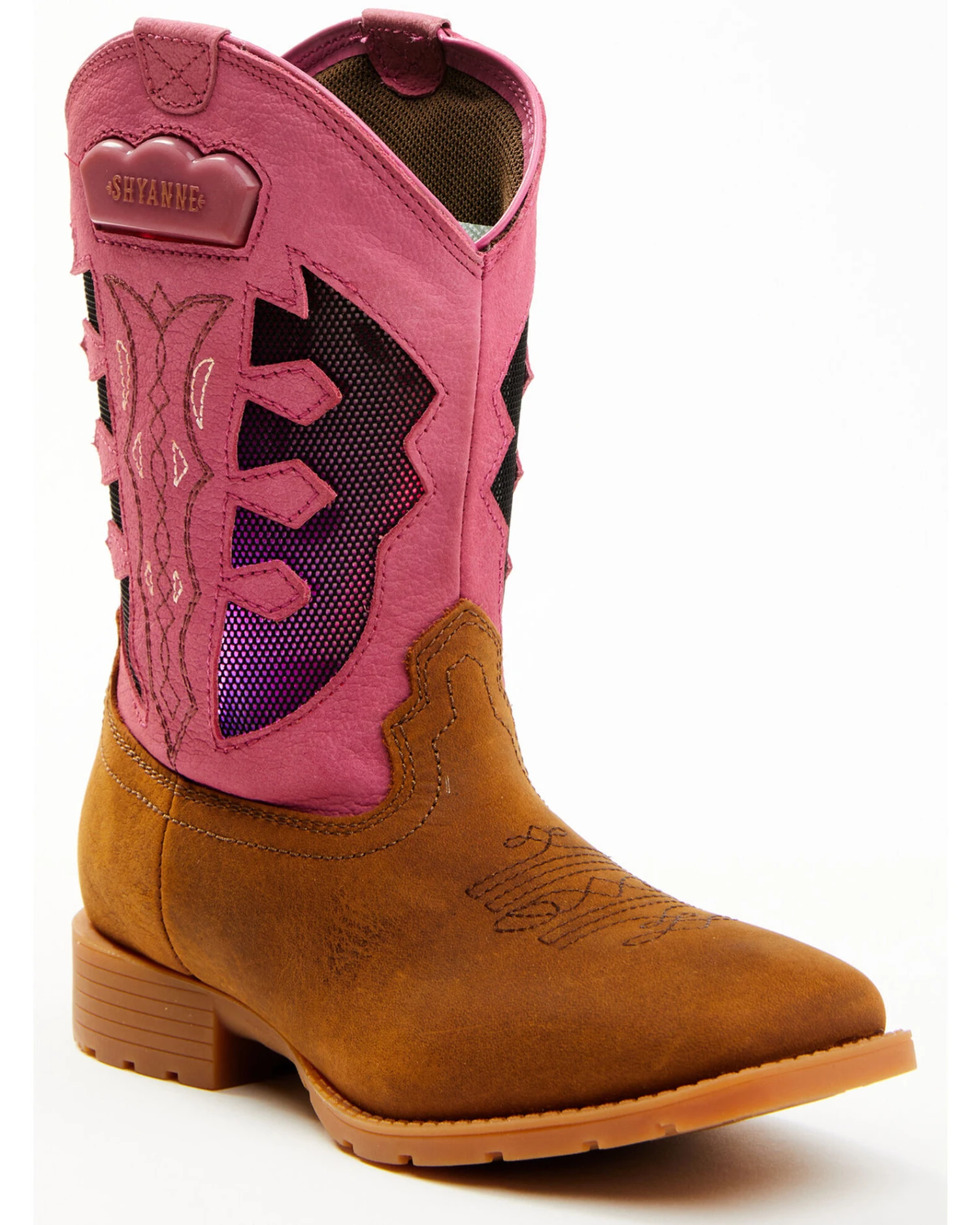 Shyanne Girls' Light-Up Western Boots - Round Toe 3 Shyanne Girls' Light-Up Western Boots - Round Toe