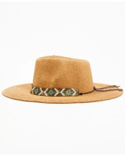 Nikki Beach Women's Beaded Trim Band Toyo Straw Rancher Hat  -Deals ROPER Store 2000350384 200 P3