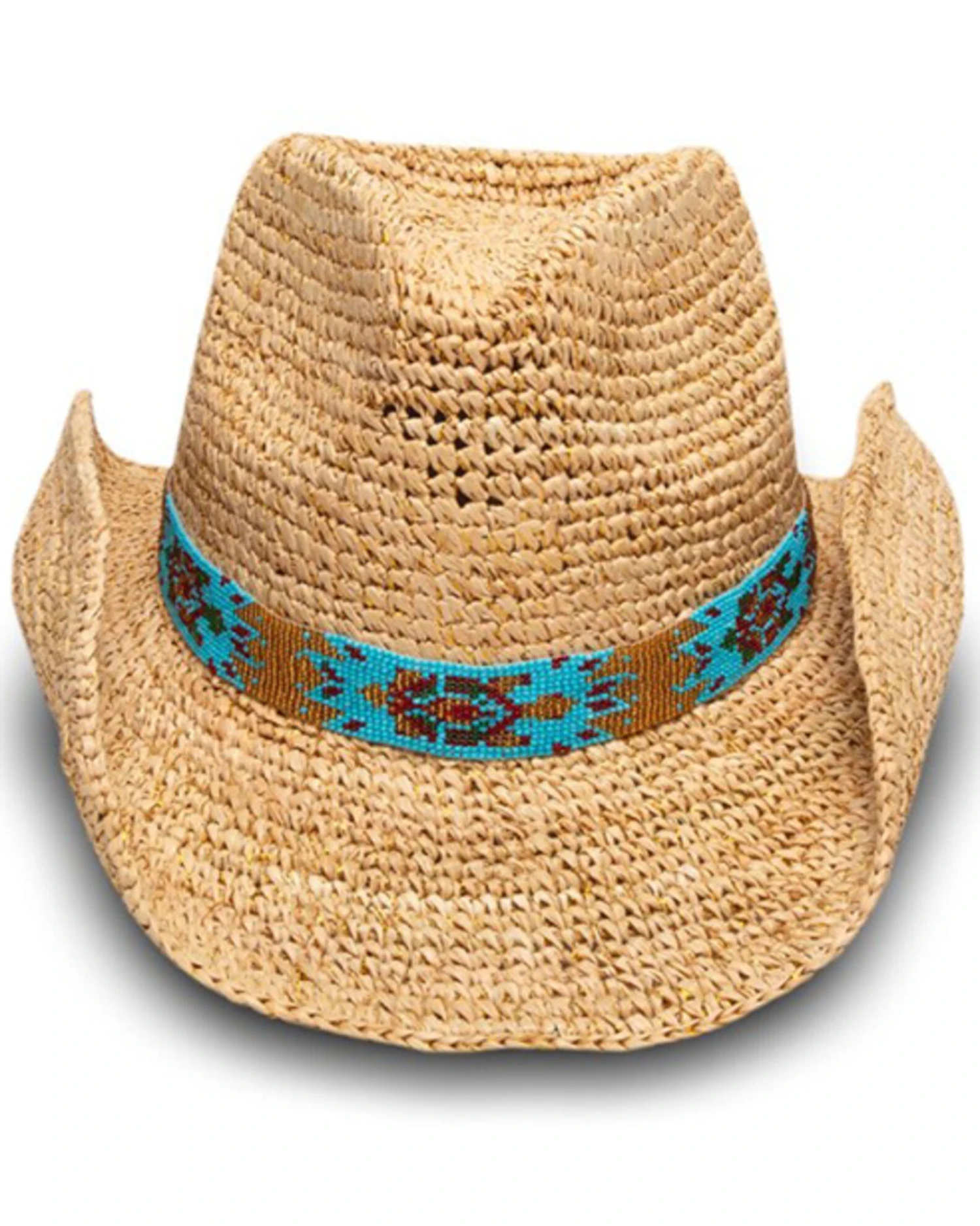Nikki Beach Women's Natural Mazatlan Crochet Raffia Straw Western Hat 4 Nikki Beach Women's Natural Mazatlan Crochet Raffia Straw Western Hat - Image 2