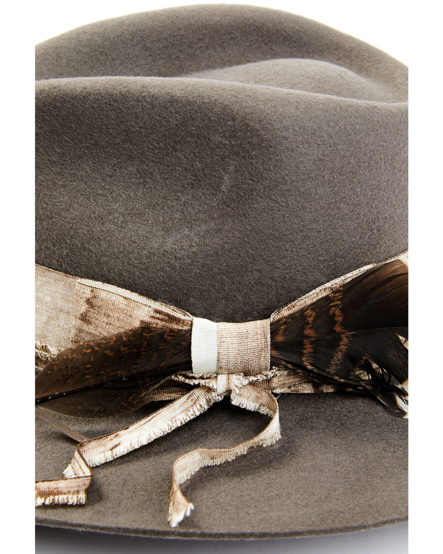 Shyanne Women's Distressed Mirando Ribbon Band Wool Felt Western Hat 3 Shyanne Women's Distressed Mirando Ribbon Band Wool Felt Western Hat - Image 2