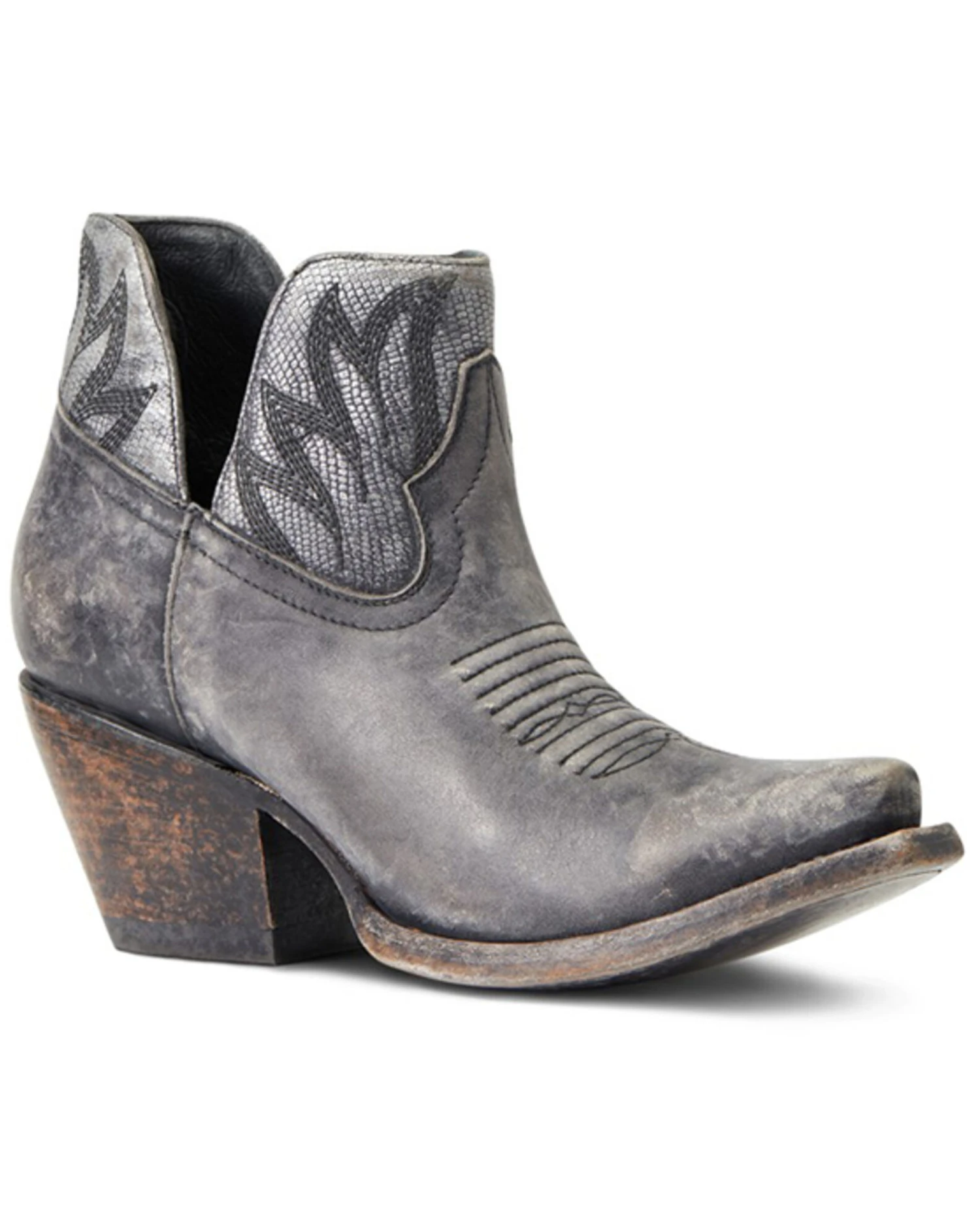 Ariat Women's Naturally Distressed Western Booties - Snip Toe 3 Ariat Women's Naturally Distressed Western Booties - Snip Toe