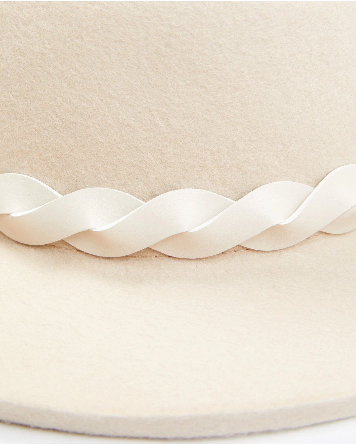 Shyanne Women's Beige Diamond Crown Turned Up Wool Felt Fedora Hat 4 Shyanne Women's Beige Diamond Crown Turned Up Wool Felt Fedora Hat - Image 2