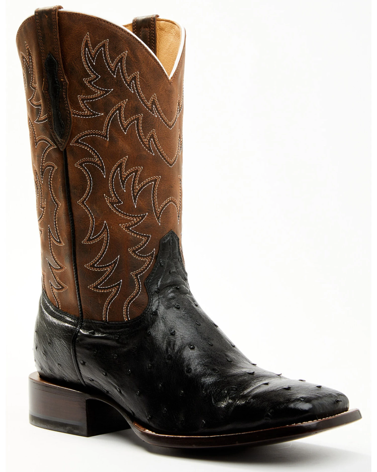 Cody James Men's Saddle Black Full-Quill Ostrich Exotic Western Boots - Broad Square Toe 3 Cody James Men's Saddle Black Full-Quill Ostrich Exotic Western Boots - Broad Square Toe