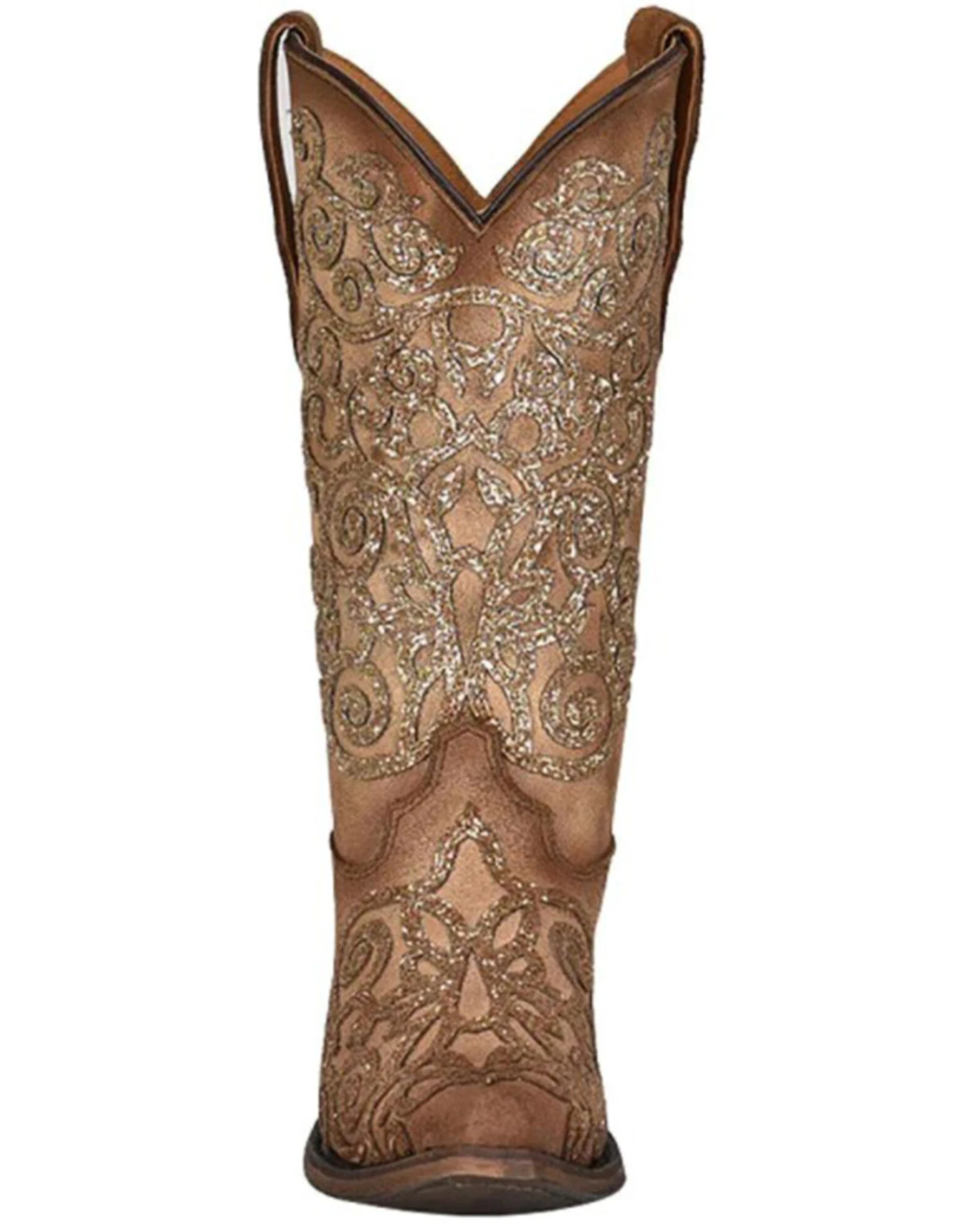 Corral Girls' Glitter Embroidery Leather Western Boot - Snip Toe 5 Corral Girls' Glitter Embroidery Leather Western Boot - Snip Toe - Image 3