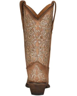 Corral Girls' Glitter Embroidery Leather Western Boot - Snip Toe 9 Corral Girls' Glitter Embroidery Leather Western Boot - Snip Toe -Deals ROPER Store 2000361090 280 P4