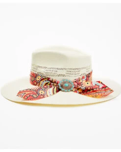 Charlie 1 Horse Women's Chisos Floral Paisley Print Western Straw Hat -Deals ROPER Store 2000363950 101 P3