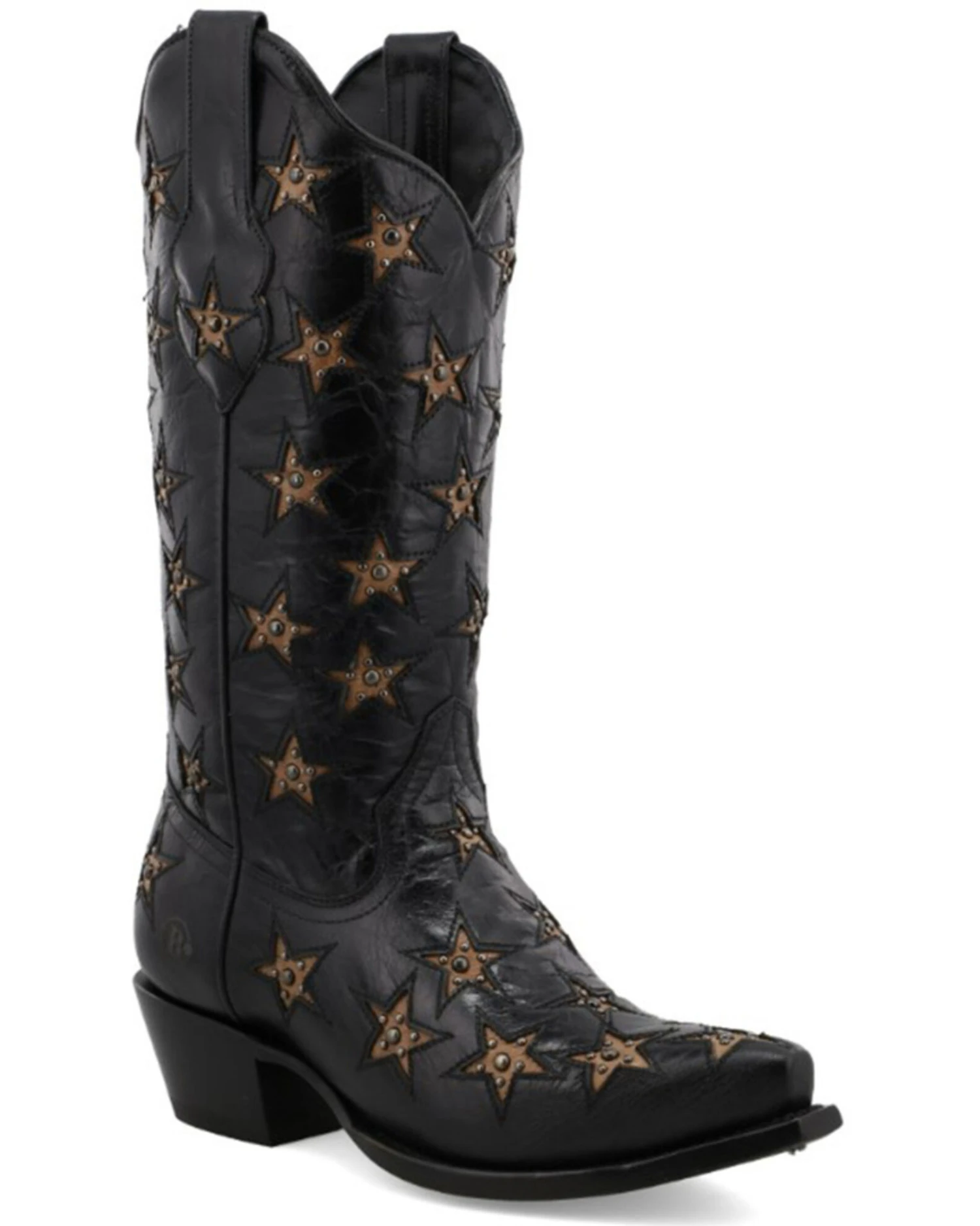 Black Star Women's Marfa Star Inlay Studded Leather Western Boot - Snip Toe 3 Black Star Women's Marfa Star Inlay Studded Leather Western Boot - Snip Toe