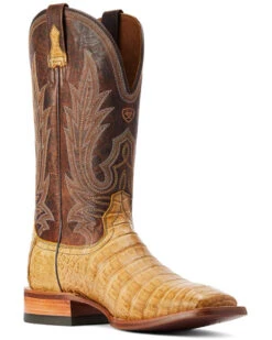 Ariat Men's Gunslinger Caiman Belly Exotic Western Boots - Broad Square Toe 