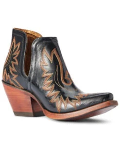Ariat Women's Dixon Patent Spade Western Booties - Snip Toe