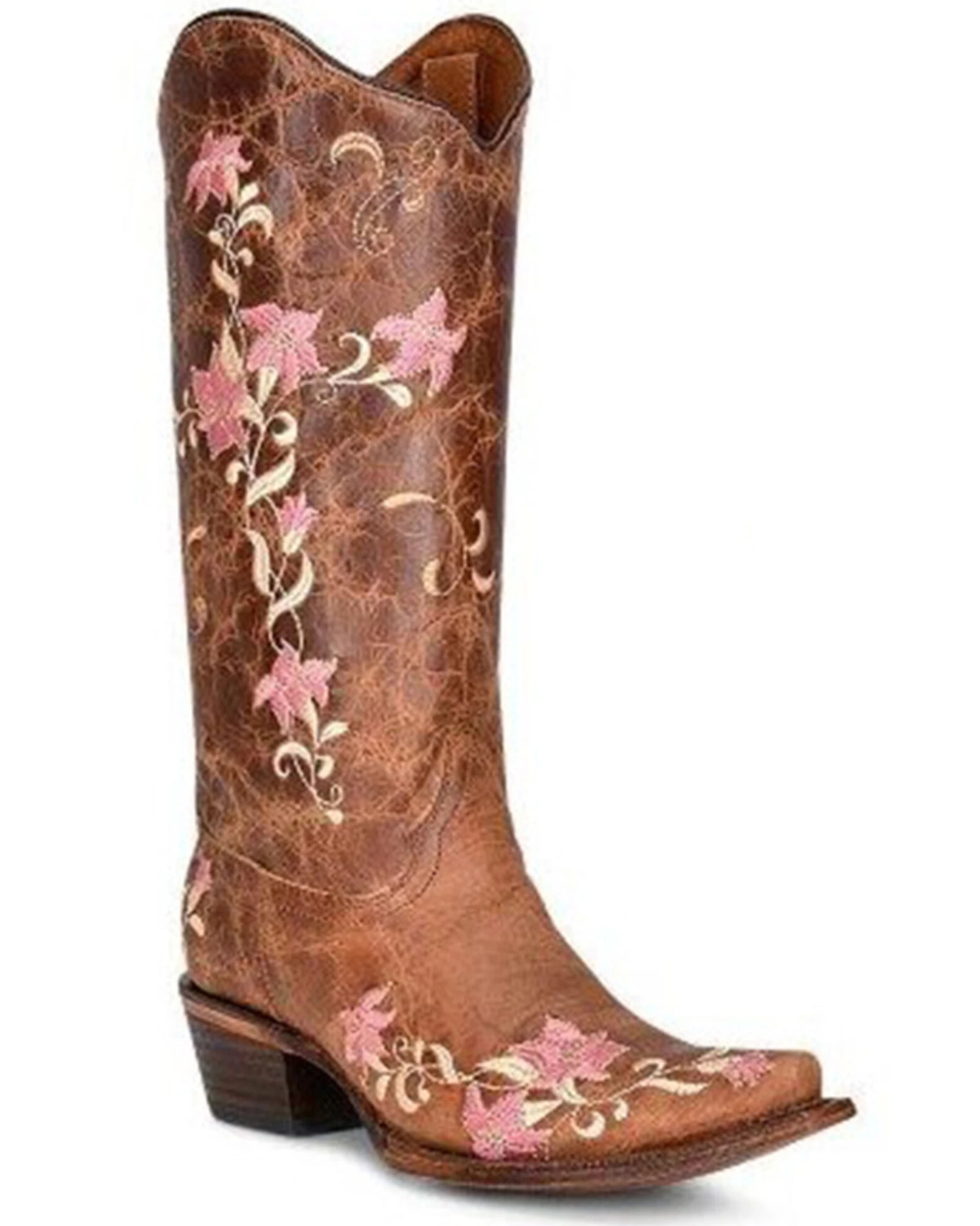 Corral Women's Floral Embroidered Tall Western Boots - Snip Toe 3 Corral Women's Floral Embroidered Tall Western Boots - Snip Toe