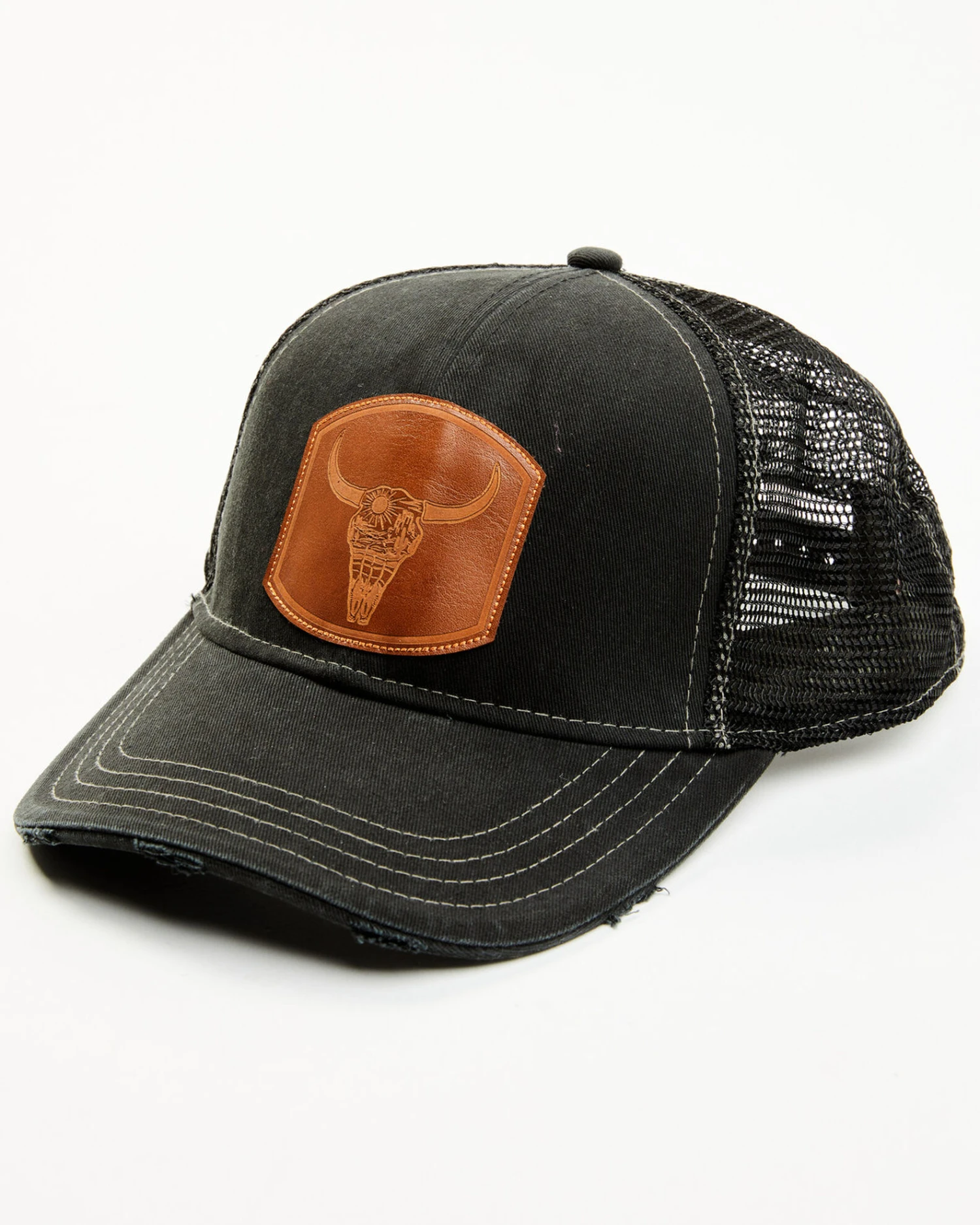 Shyanne Women's Black Distressed Longhhorn Mesh-Back Baseball Hat 3 Shyanne Women's Black Distressed Longhhorn Mesh-Back Baseball Hat