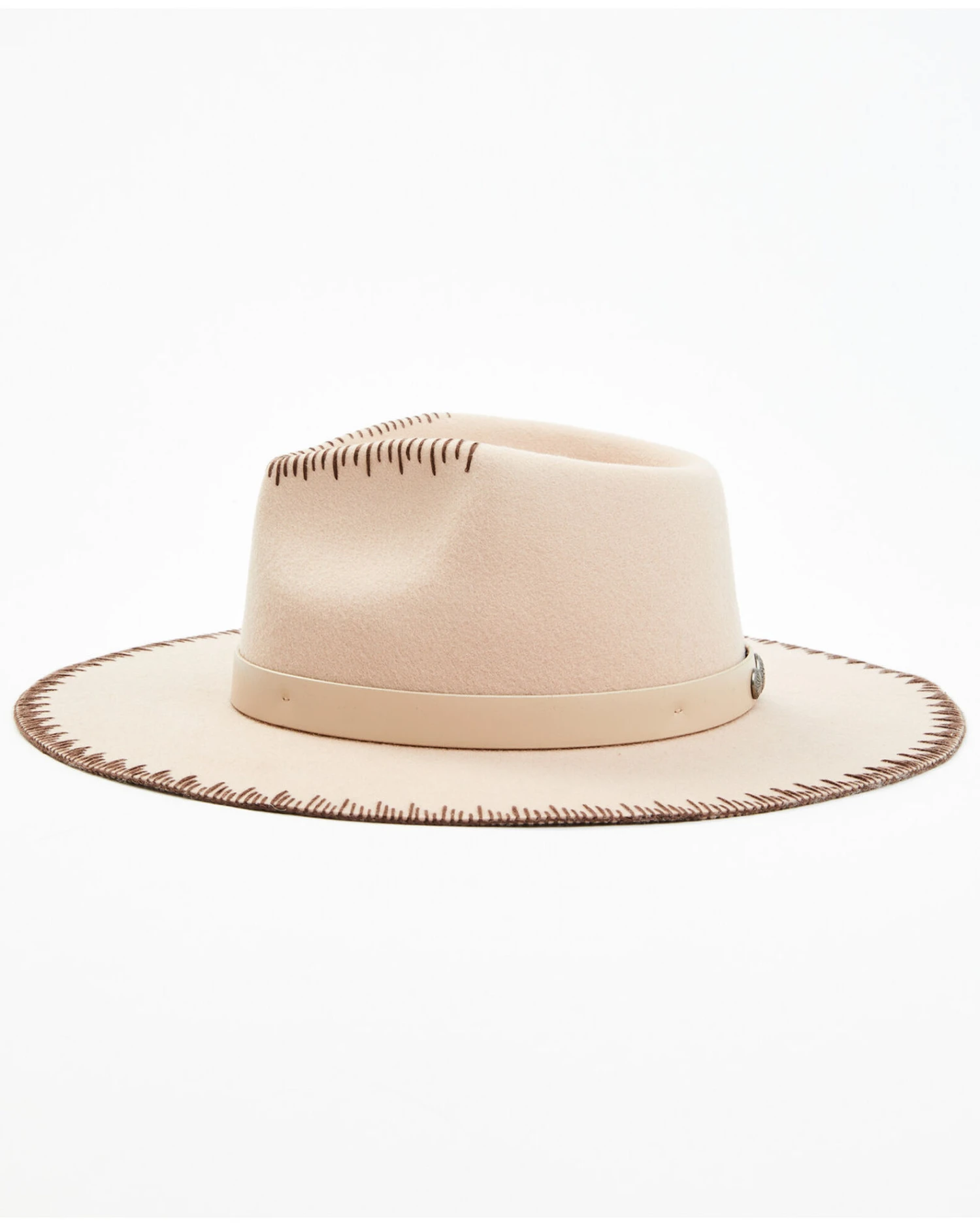 Shyanne Women's Bone Embroidered Edge Fedora Hat 5 Shyanne Women's Bone Embroidered Edge Fedora Hat - Image 3