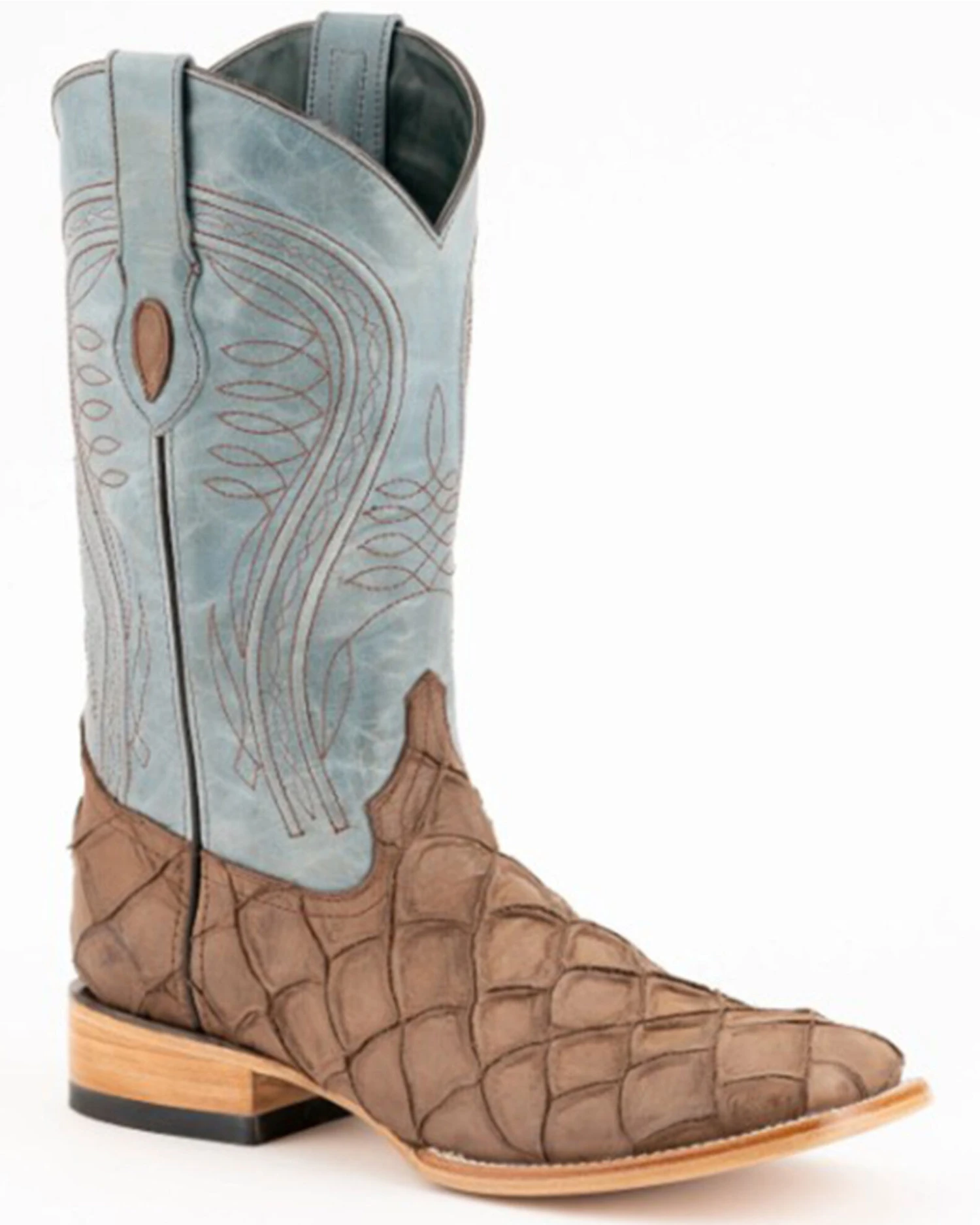 Ferrini Men's Bronco Pirarucu Print Western Boots - Square Toe 3 Ferrini Men's Bronco Pirarucu Print Western Boots - Square Toe