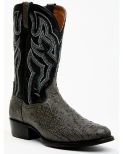 Dan Post Men's Exotic Full-Quill Ostrich Western Boots - Round Toe