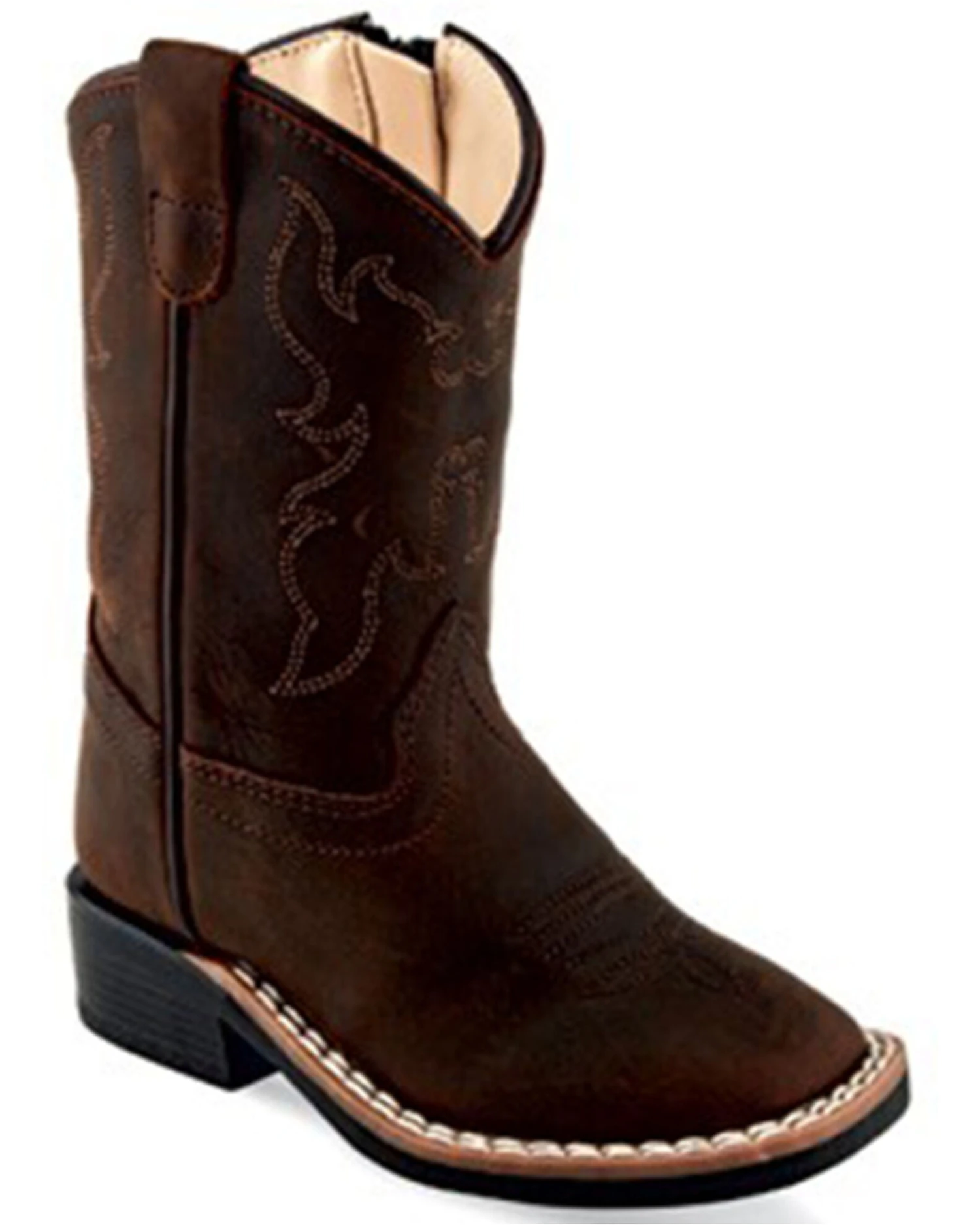 Old West Toddler Boys' Distressed Western Boots - Broad Square Toe 3 Old West Toddler Boys' Distressed Western Boots - Broad Square Toe