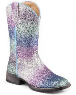 Roper Little Girls' Glitter Galore Western Boots - Square Toe